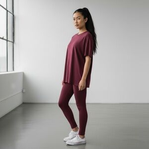 Fashion Nova Weekend Vibes Legging Set- Wine Sz XL